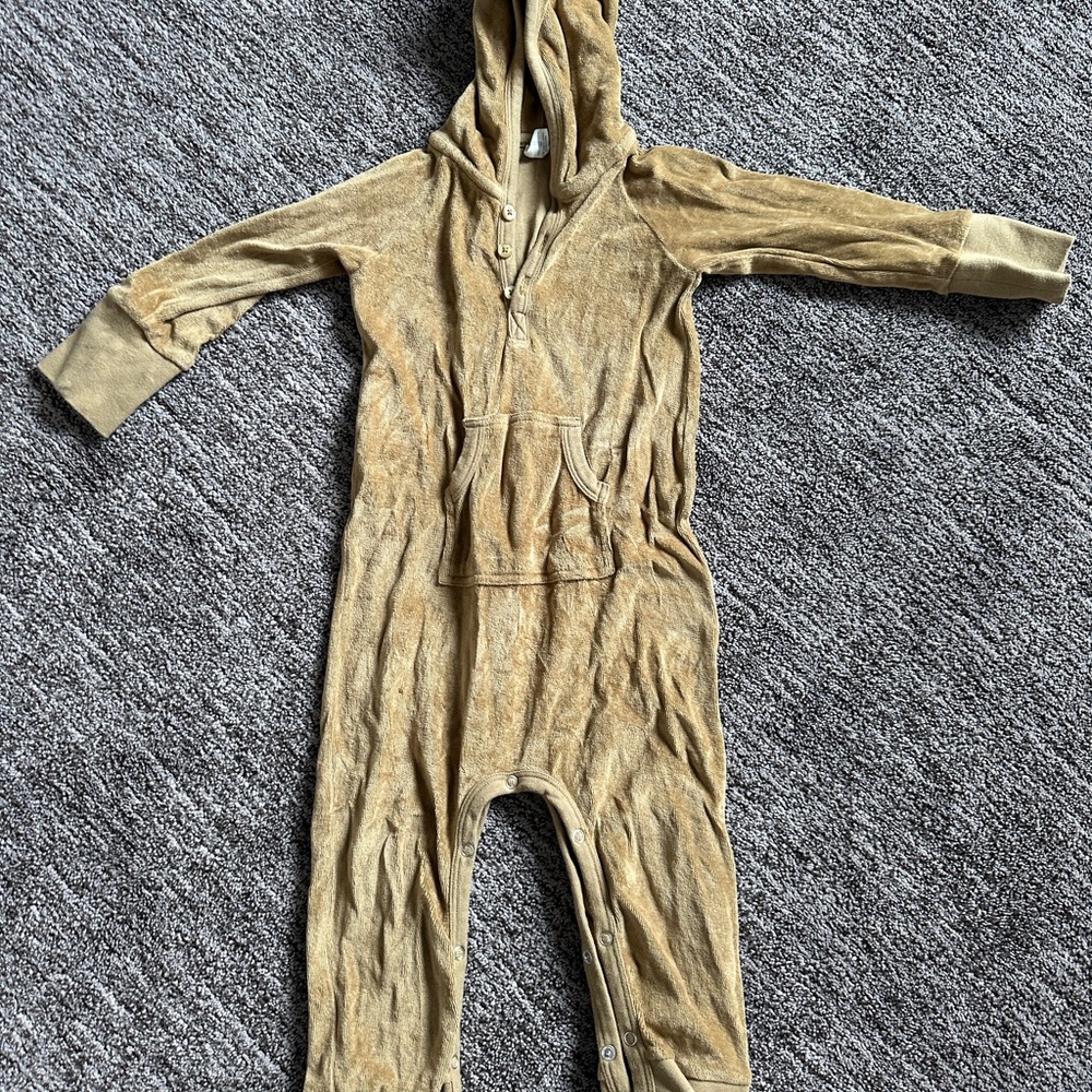 Cozy Tan Kate Quinn Velour Romper